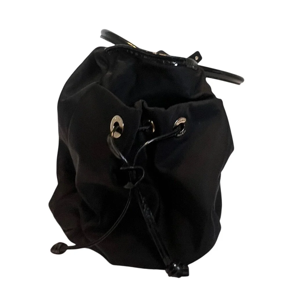 Kate Spade Stevie Baby Bag Women Large Black Nylon Patent Leather Weekender Bag